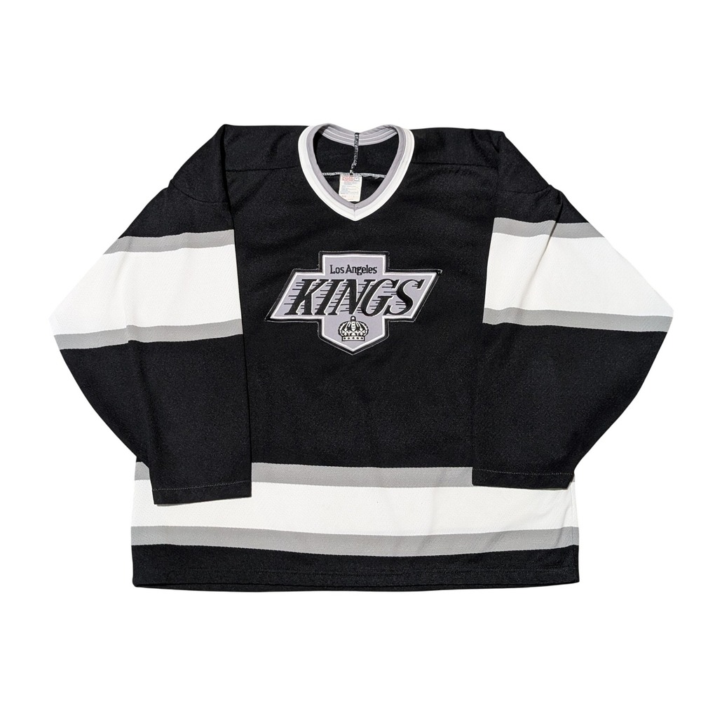 CCM Jersey Mens L Black LA Kings Vintage 90s NHL Hockey Maska Air Knit Canada